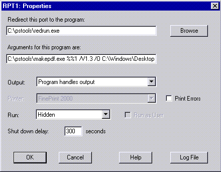 A properly configured Port Settings dialog box